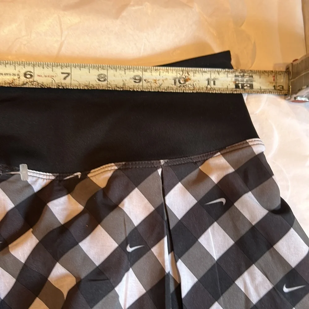 NWT NIKE dry fit club checkered skirt black/white size XS